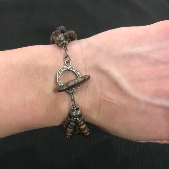 Brown Silpada Palm Wood Bracelet and Necklace - Picture 2 of 4